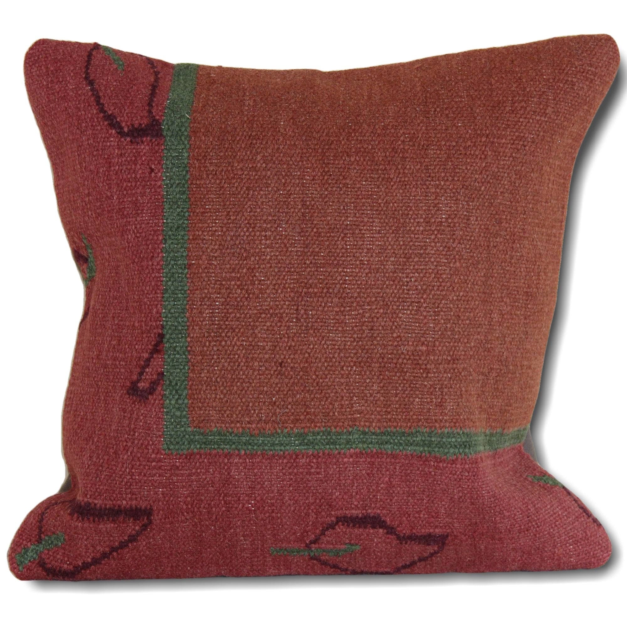 Antique Kilim Pillow 16x16 - Vintage Rug Pillow Cover for Sofa & Couch
