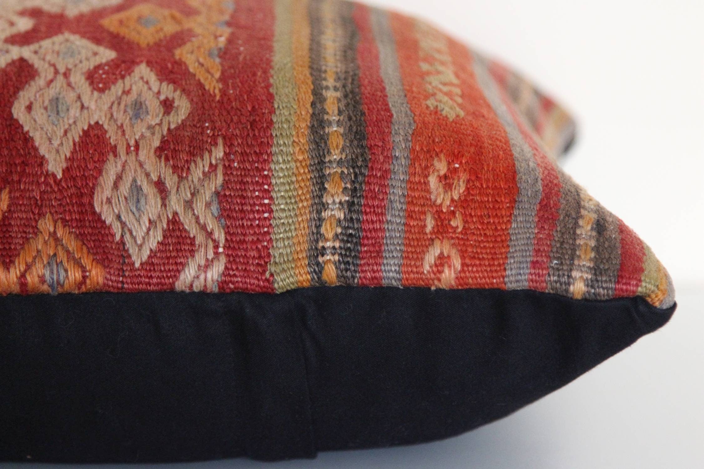 Vintage Decorative Pillow Cover - Cicim Kilim Rug Pillow Case 16x16