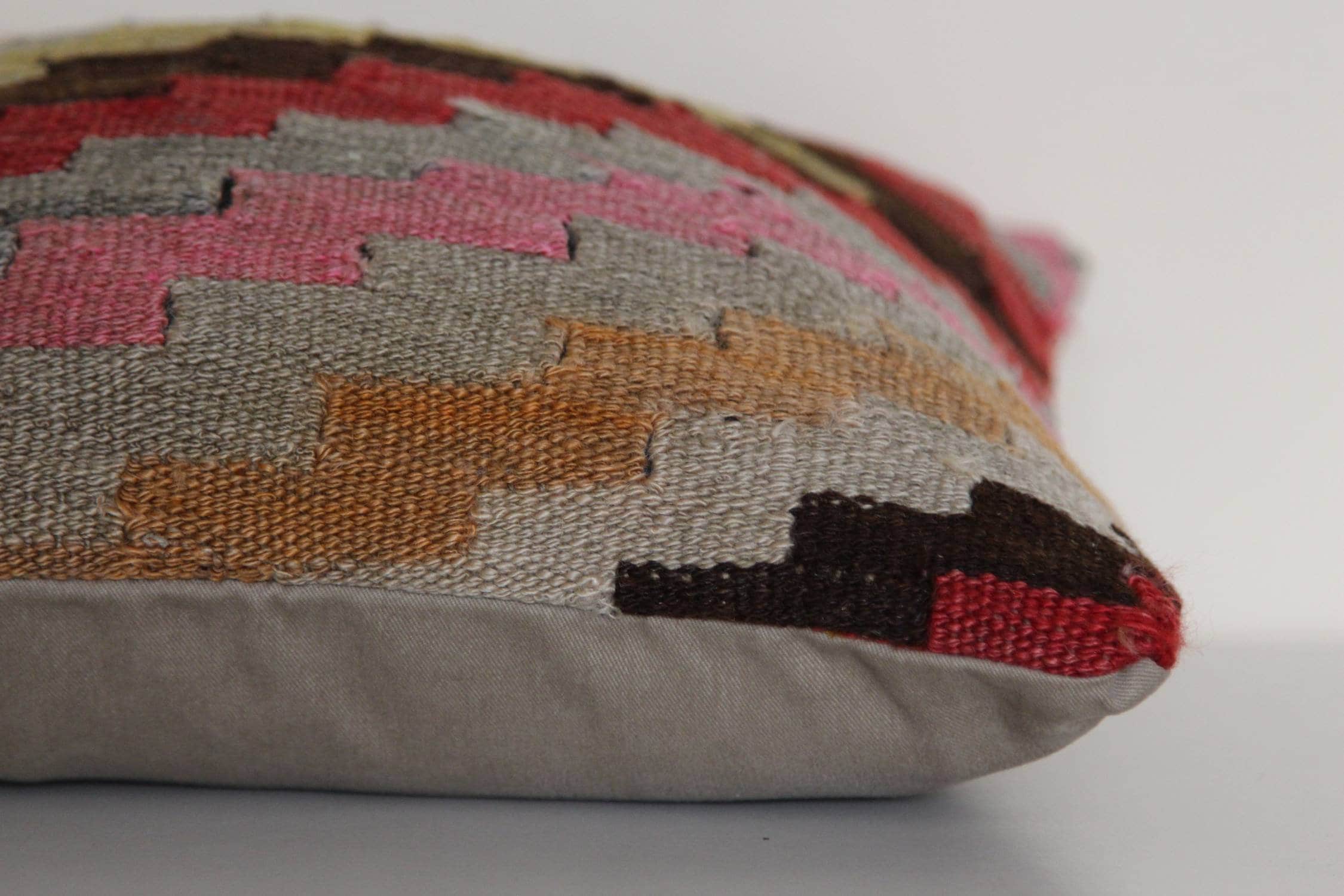 Vintage Kilim Pillow Cover 16x16: Handwoven Wool Accent Pillow
