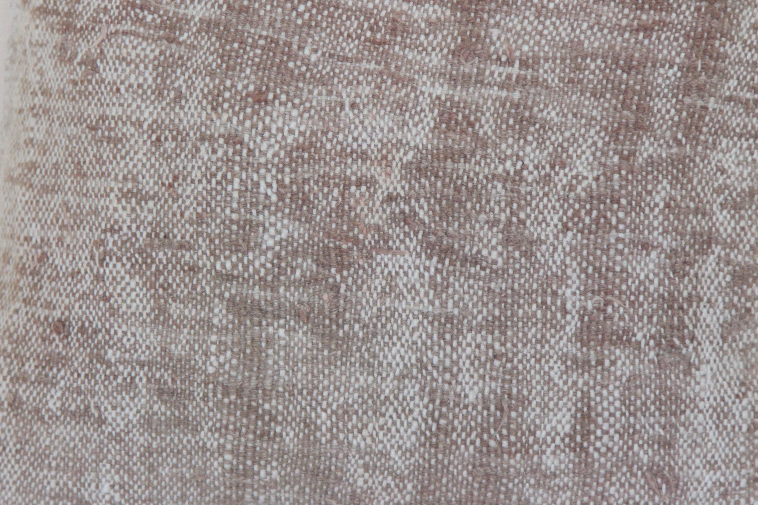 Vintage Hand-Knotted Wool Kilim Pillow Cover - 15x15 Neutral Rug Pillow