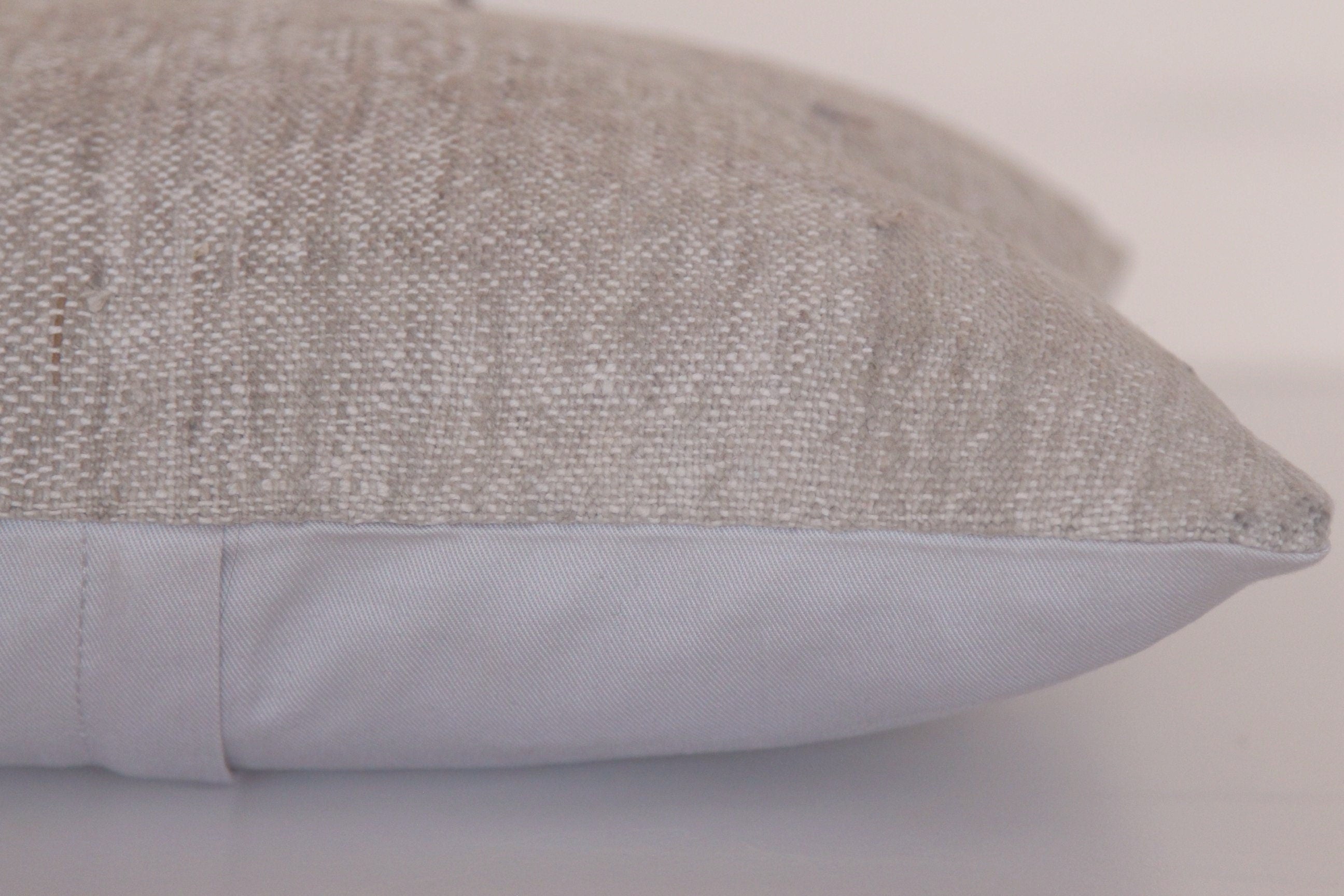 Vintage Hand-Knotted Wool Kilim Pillow: Neutral Rug Throw (16x16)