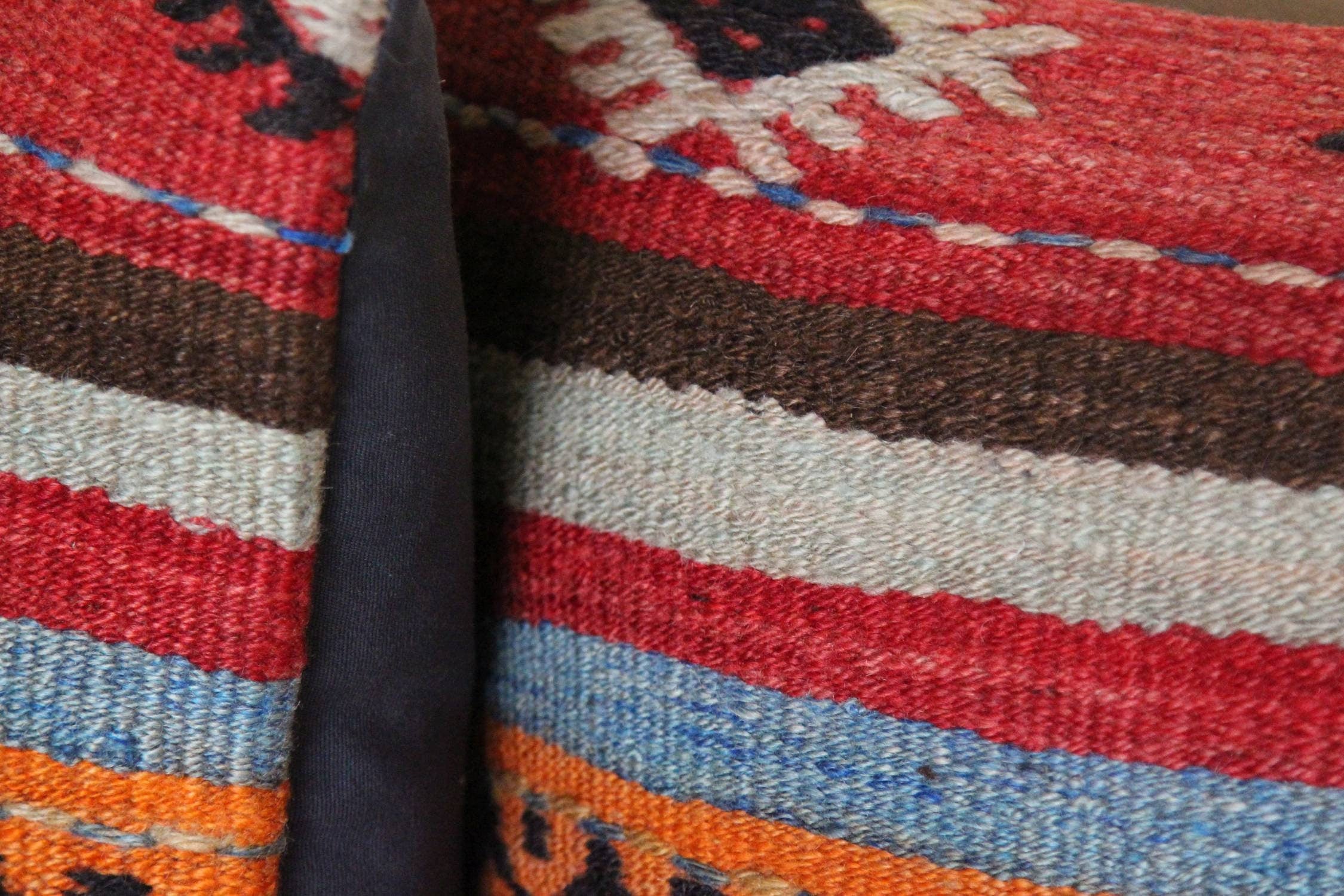 Vintage Kilim Pillow Covers (Pair): Handwoven Wool Accent Cushions