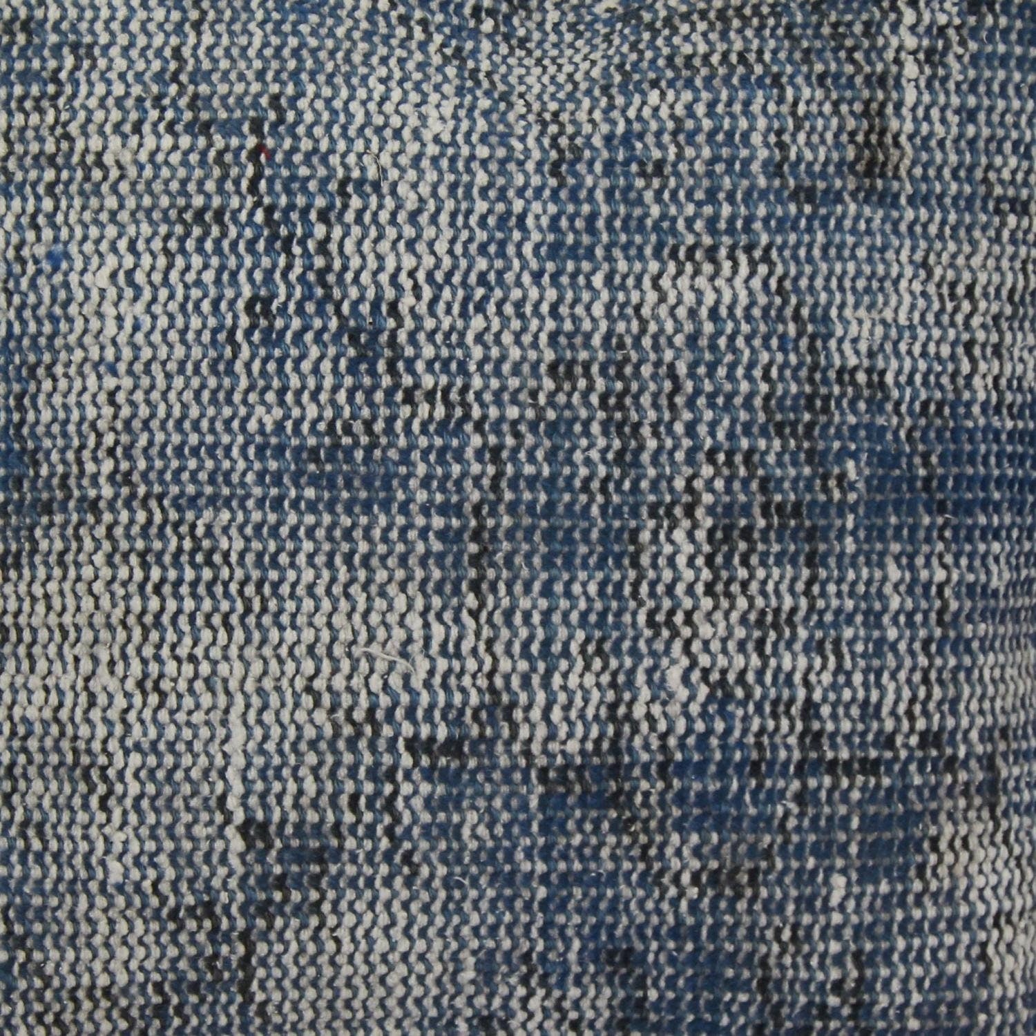 Vintage Turkish Rug Pillow: Blue Overdyed Hand-Knotted Wool, 16x16