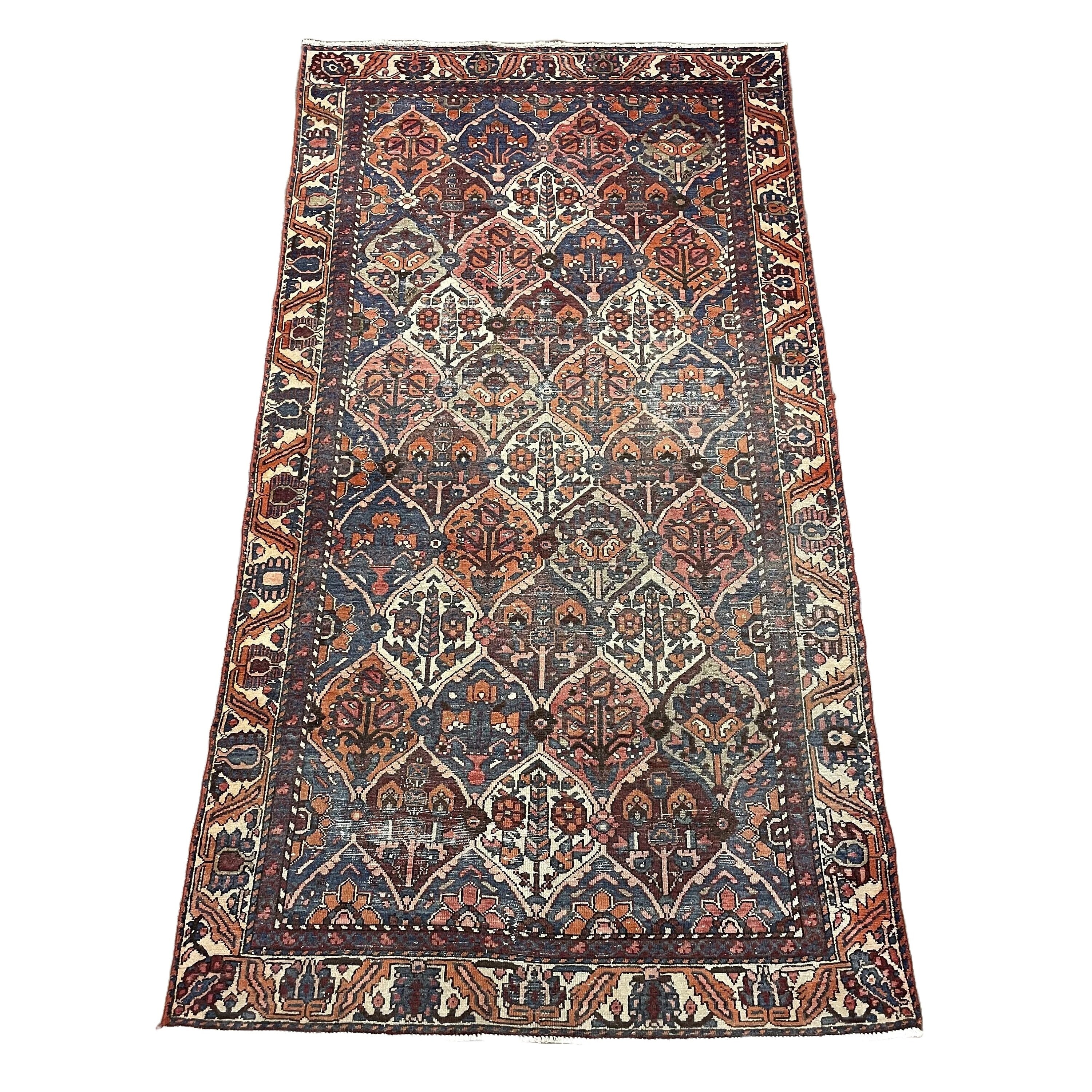 Hand Knotted Turkish Wool Rug (5x9): Distressed Vintage Oriental Carpet