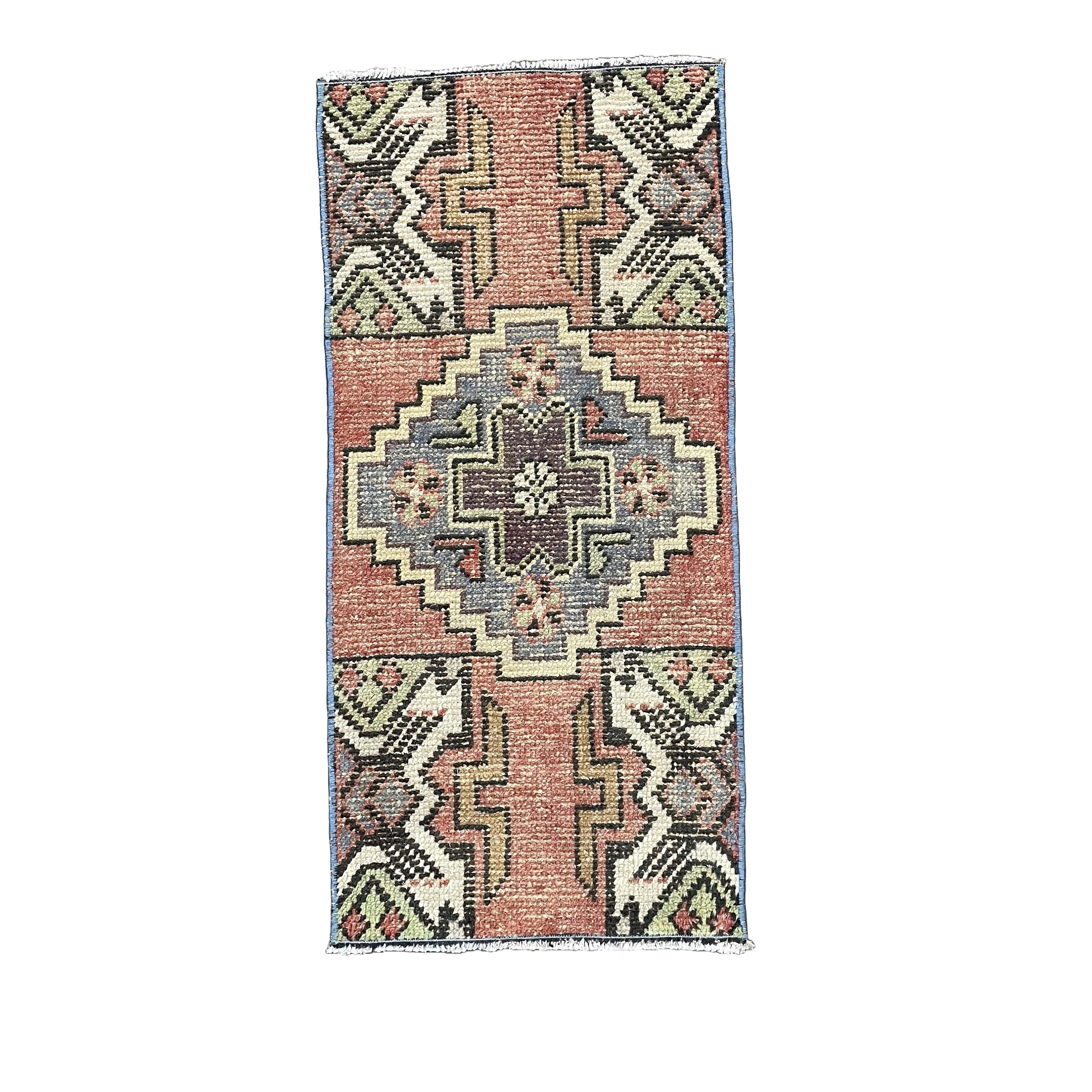 Hand-Knotted Cappadocia Wool Rug: Small Vintage Turkish Rug (1.5x3)