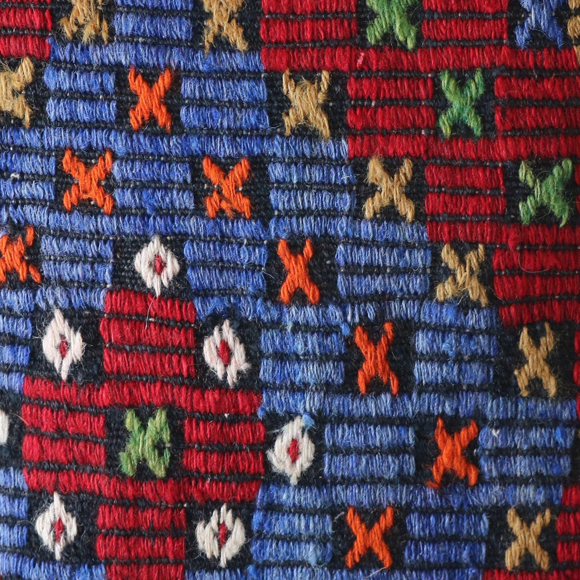 Handmade Turkish Kilim Pillow Cover: Vintage Wool Cotton, 16x16