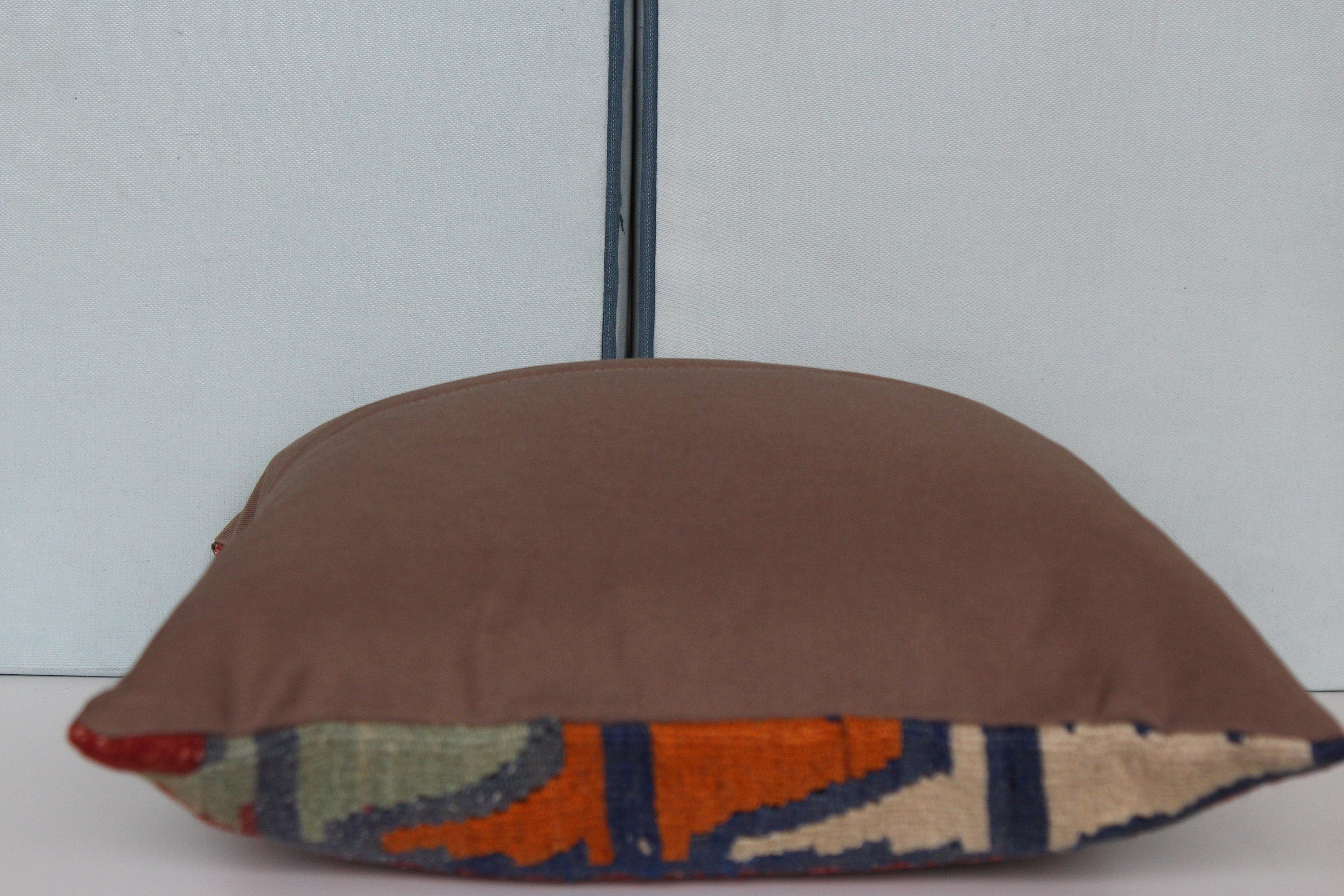 Square Turkish Kilim Pillow Cover: Vintage Wool, Handmade 16x16
