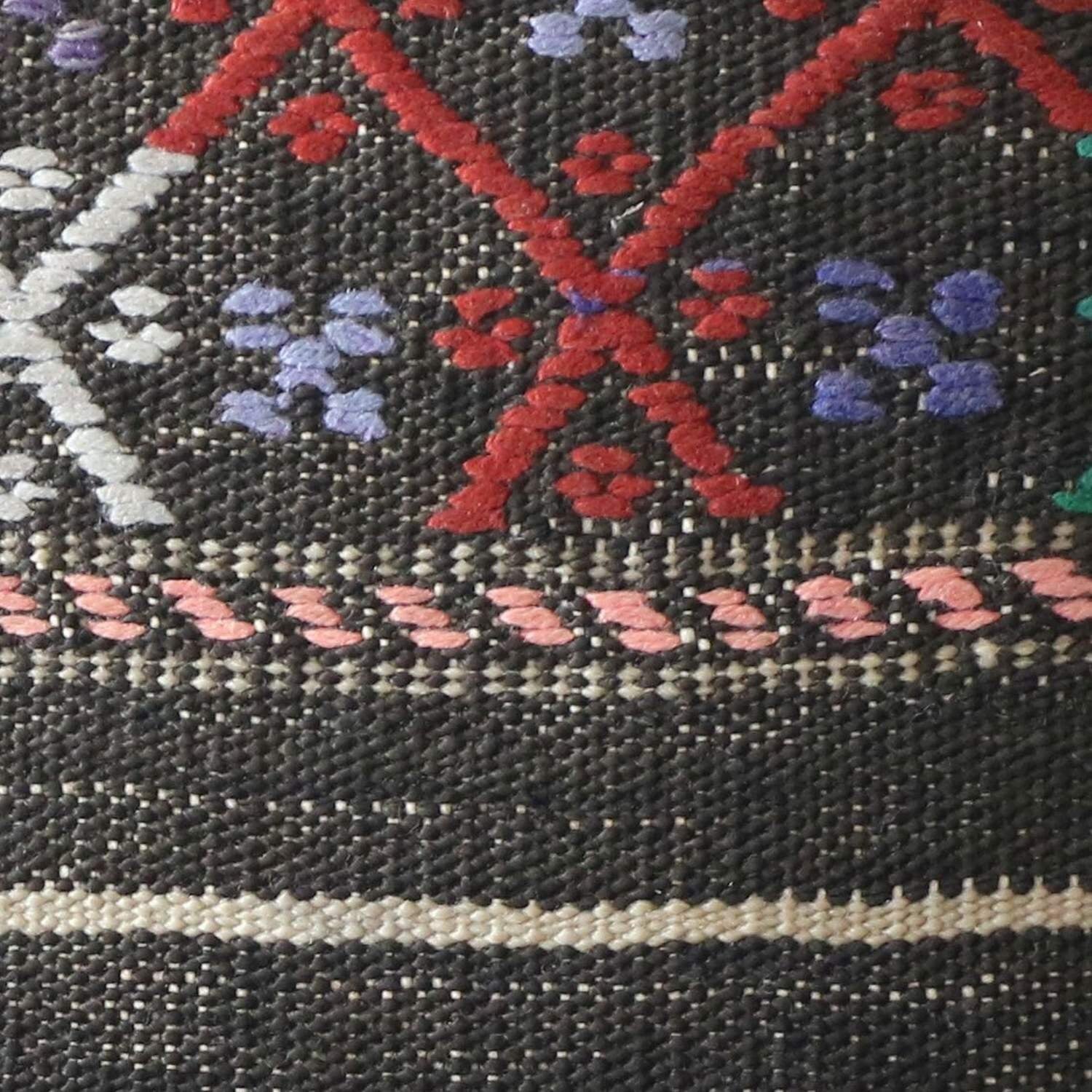 Vintage Kilim Pillow Cover: Handwoven Turkish Wool, 16x16 Inch