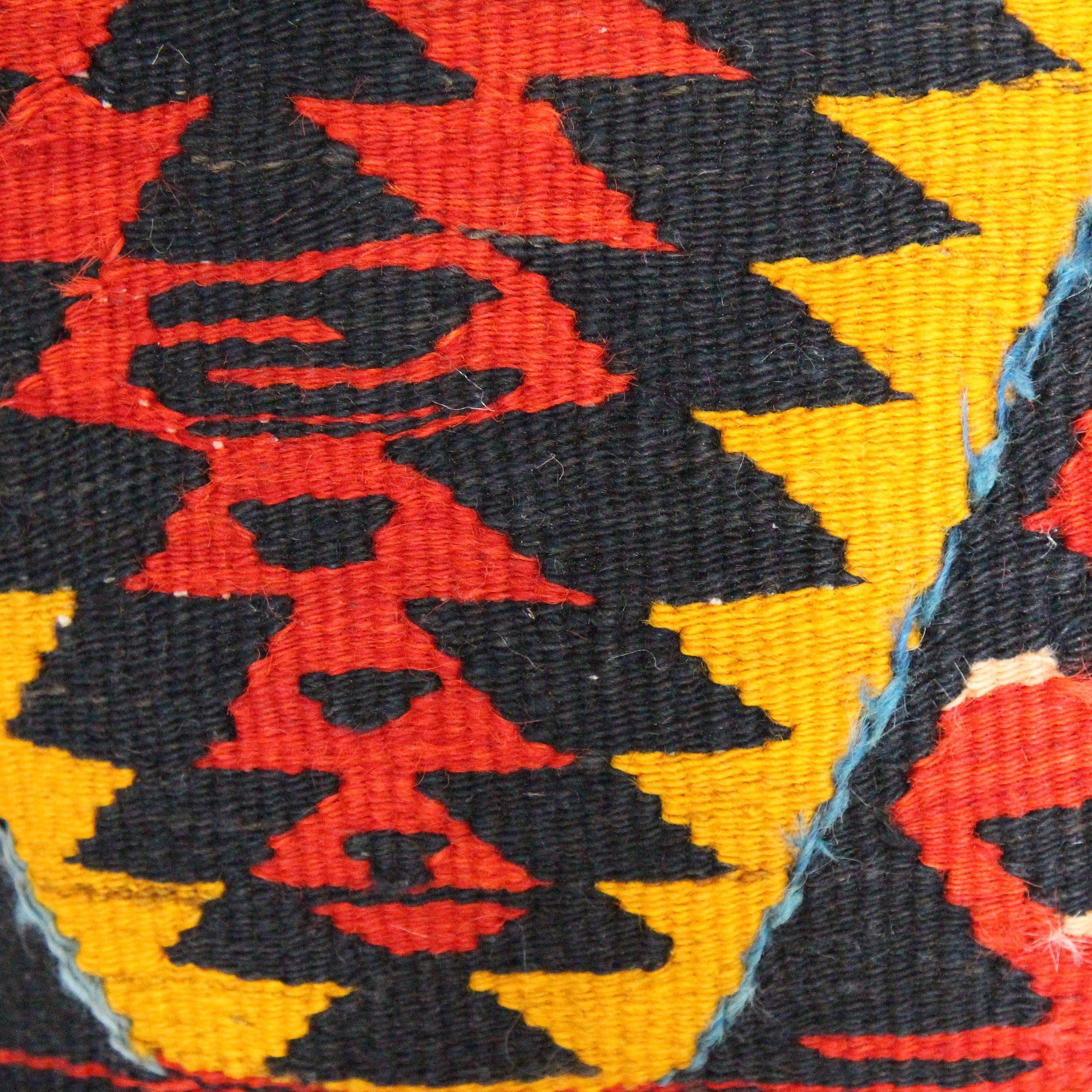 Antique Kilim Pillow Cover: Handwoven Wool Rug, 16x16 Inch