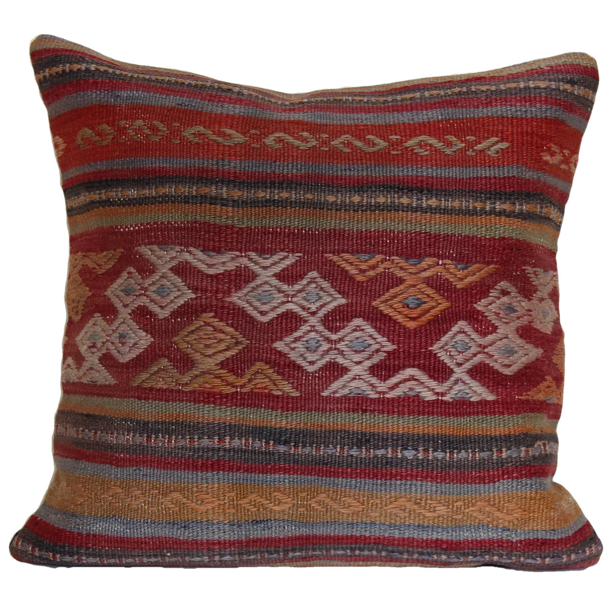 Vintage Decorative Pillow Cover - Cicim Kilim Rug Pillow Case 16x16