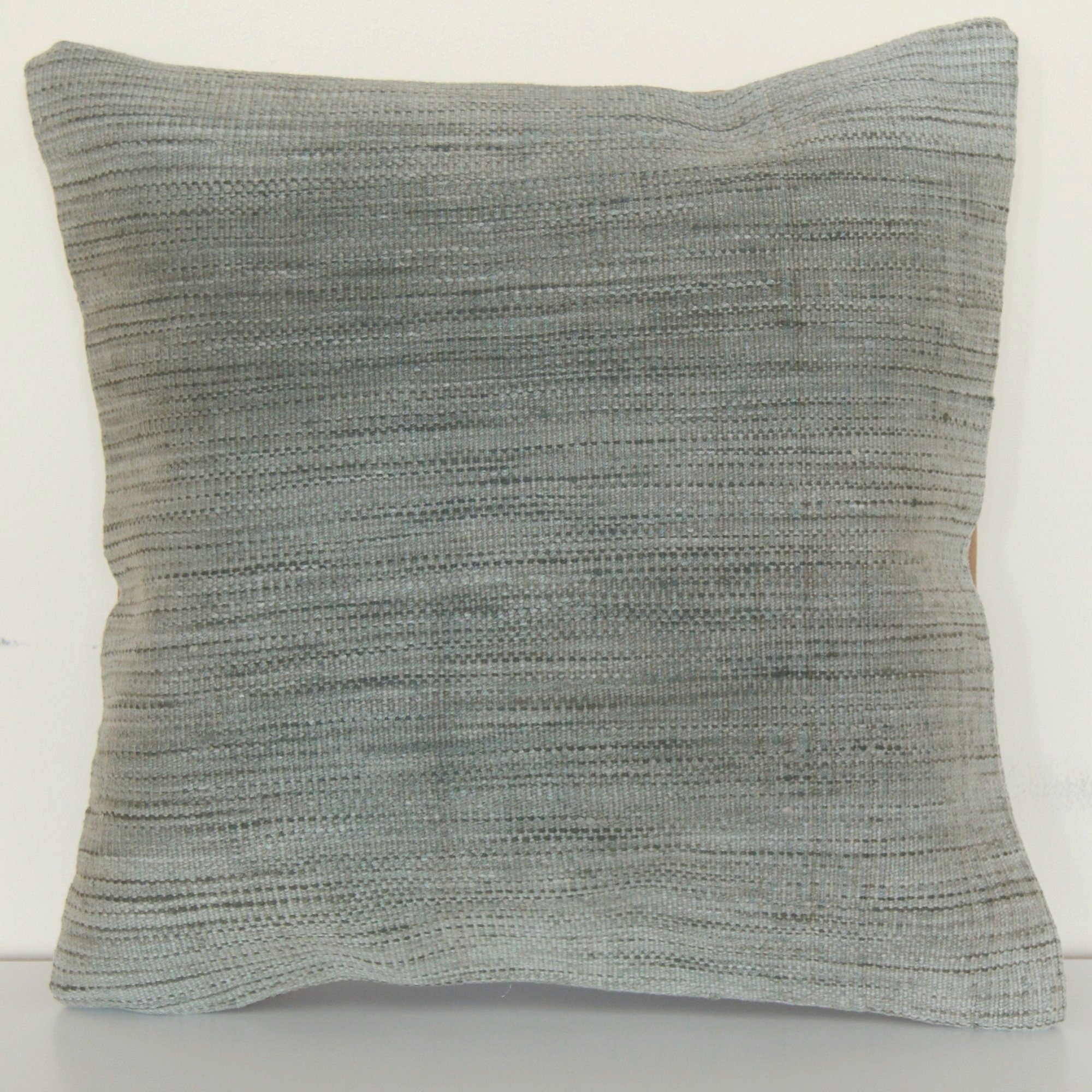 Vintage Hand Knotted Wool Kilim Pillow: 18x18 Couch Cushion