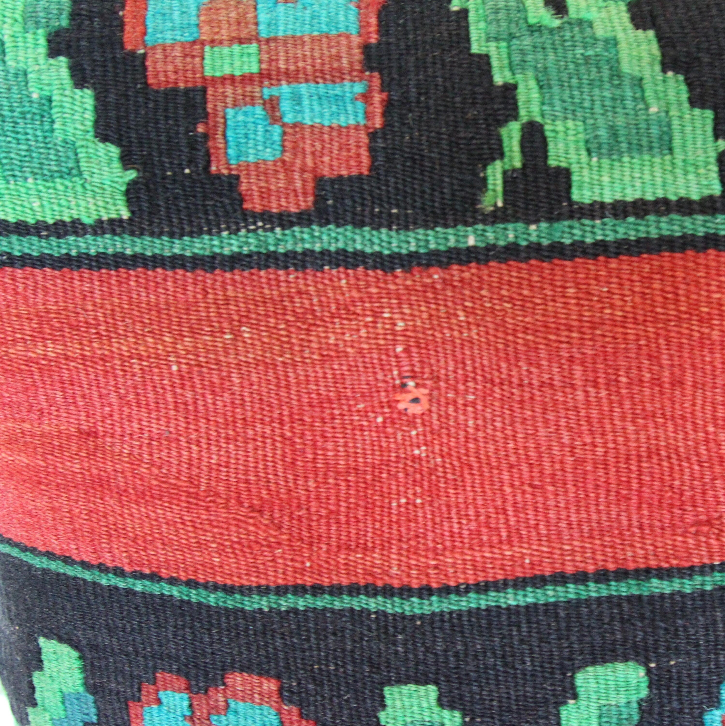 Handmade Vintage Turkish Kilim Pillow Cover: 20" Wool Throw Pillow