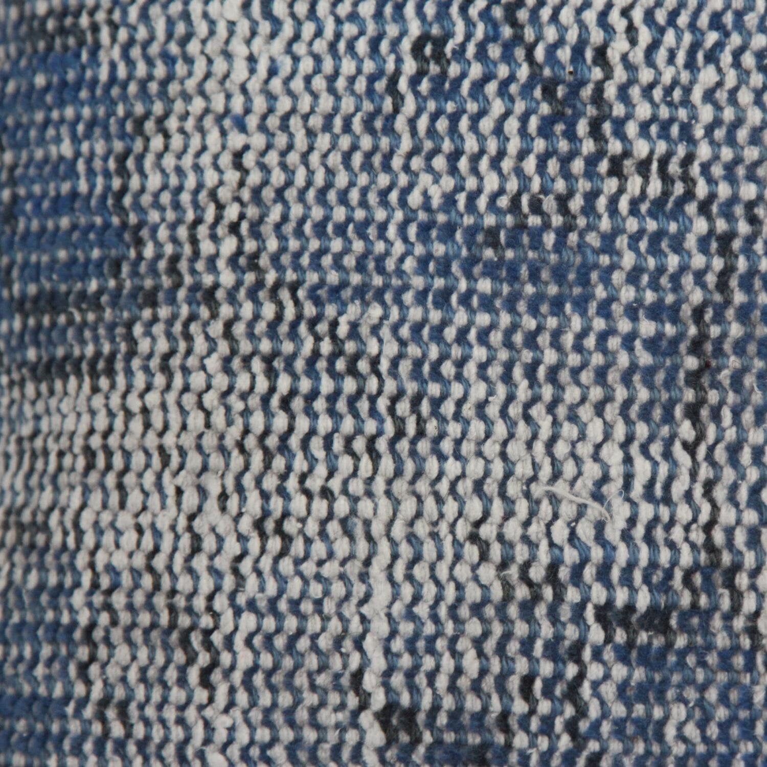 Vintage Turkish Rug Pillow: Blue Overdyed Hand-Knotted Wool, 16x16