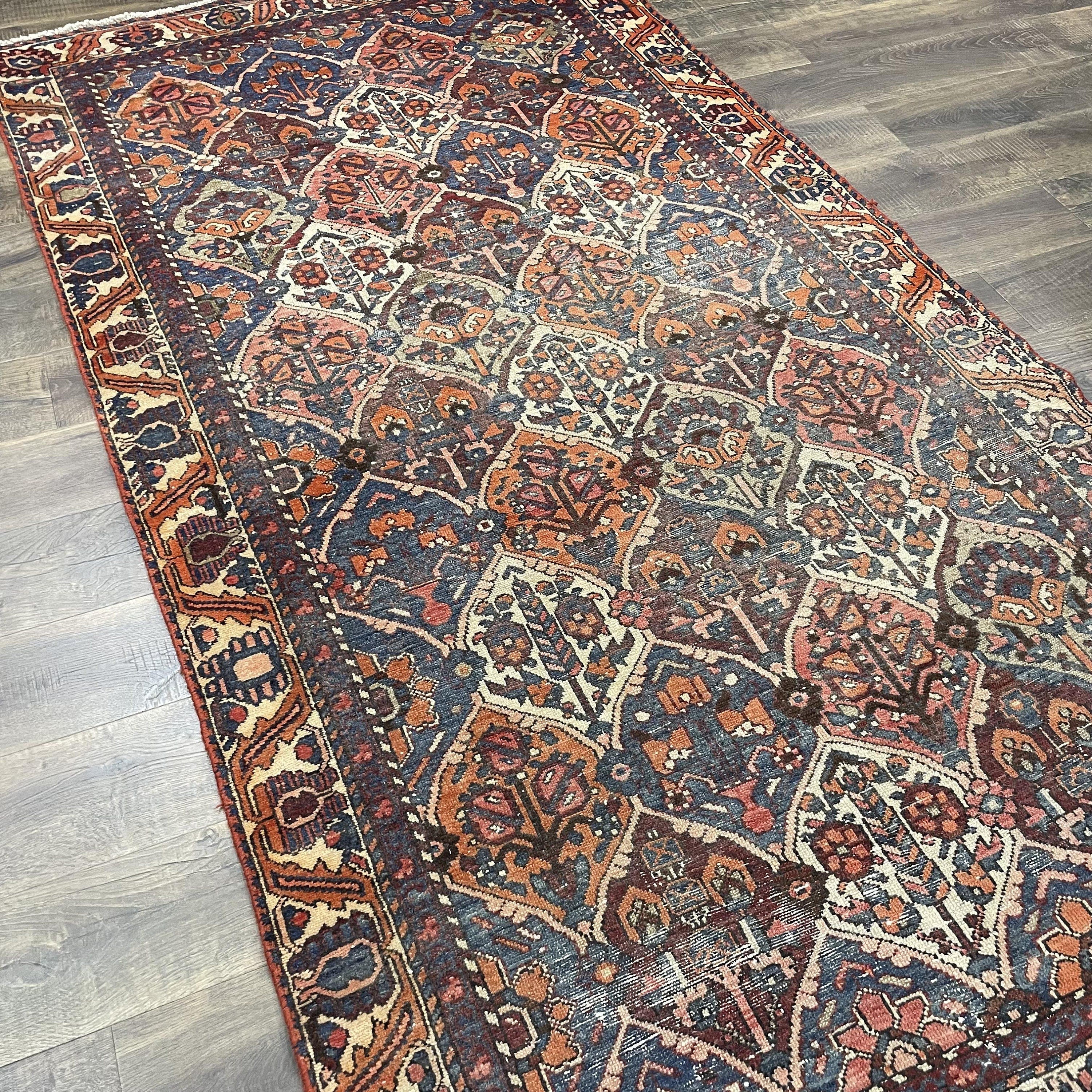 Hand Knotted Turkish Wool Rug (5x9): Distressed Vintage Oriental Carpet