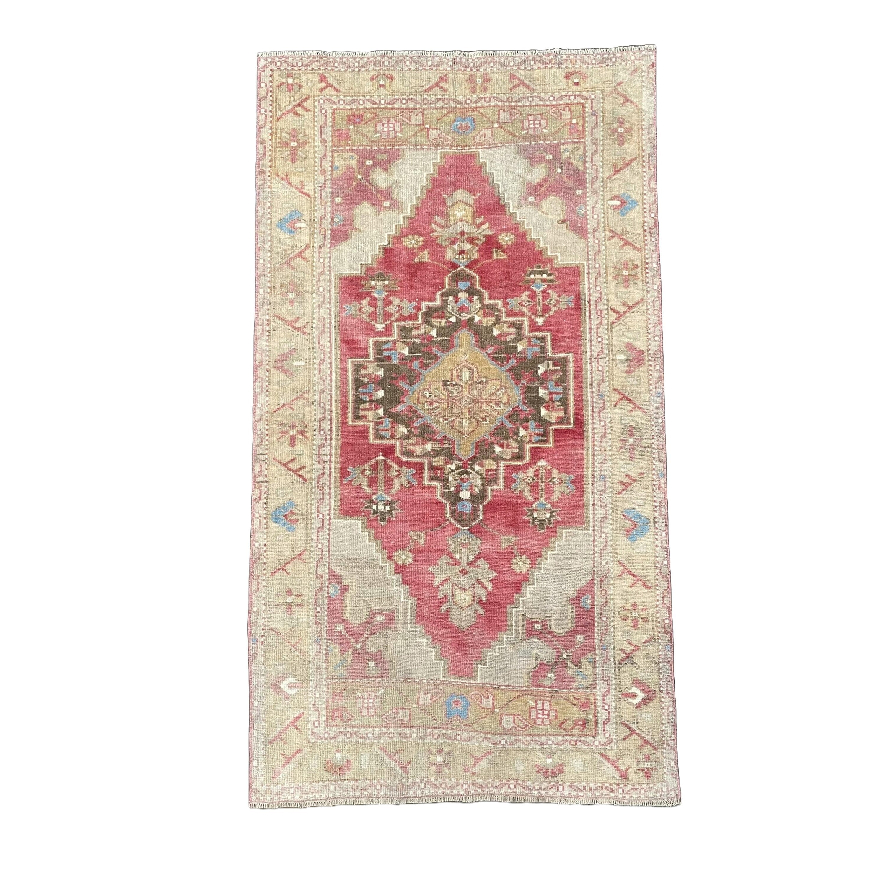 Oushak Turkish Rug (3.5x6): Hand-Knotted Wool, Distressed Boho Chic