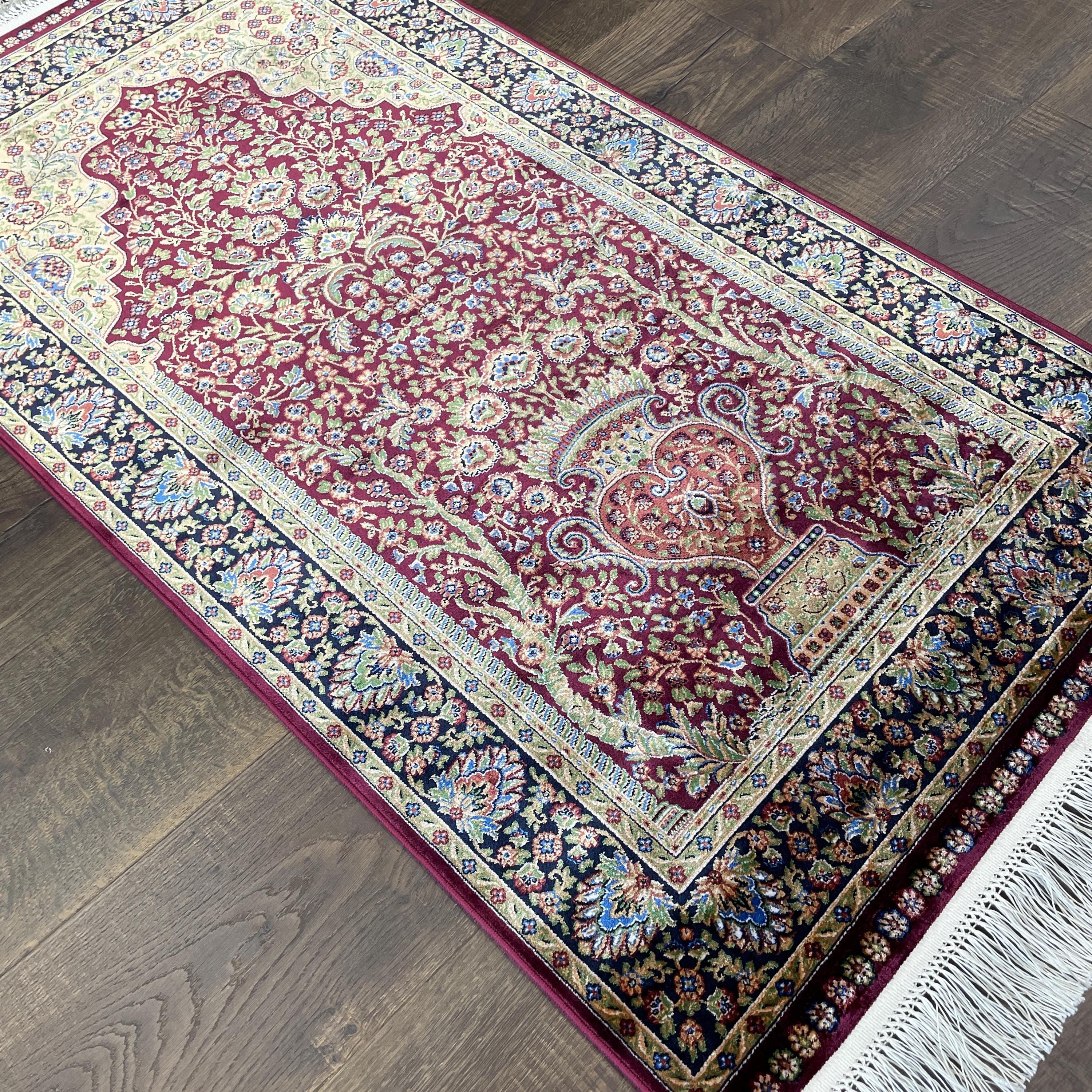 Red Modal Silk Rug: Eco-Friendly Accent Rug (2'2"x4'3")