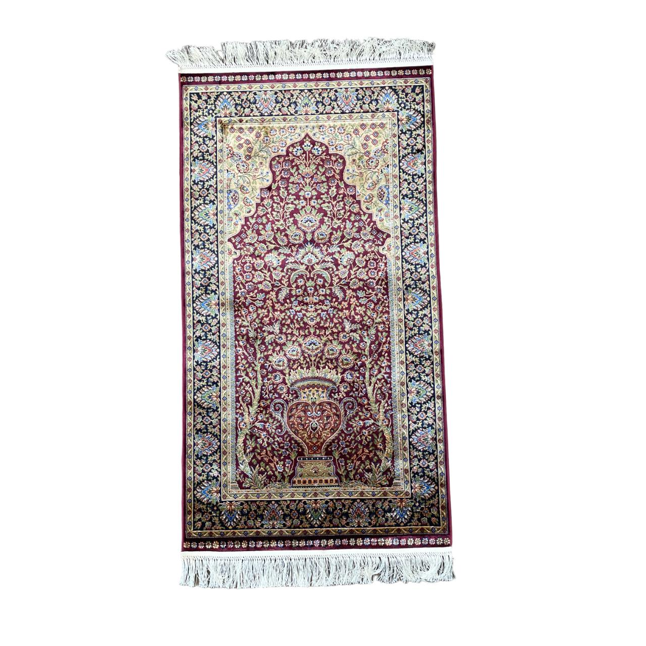Red Modal Silk Rug: Eco-Friendly Accent Rug (2'2"x4'3")