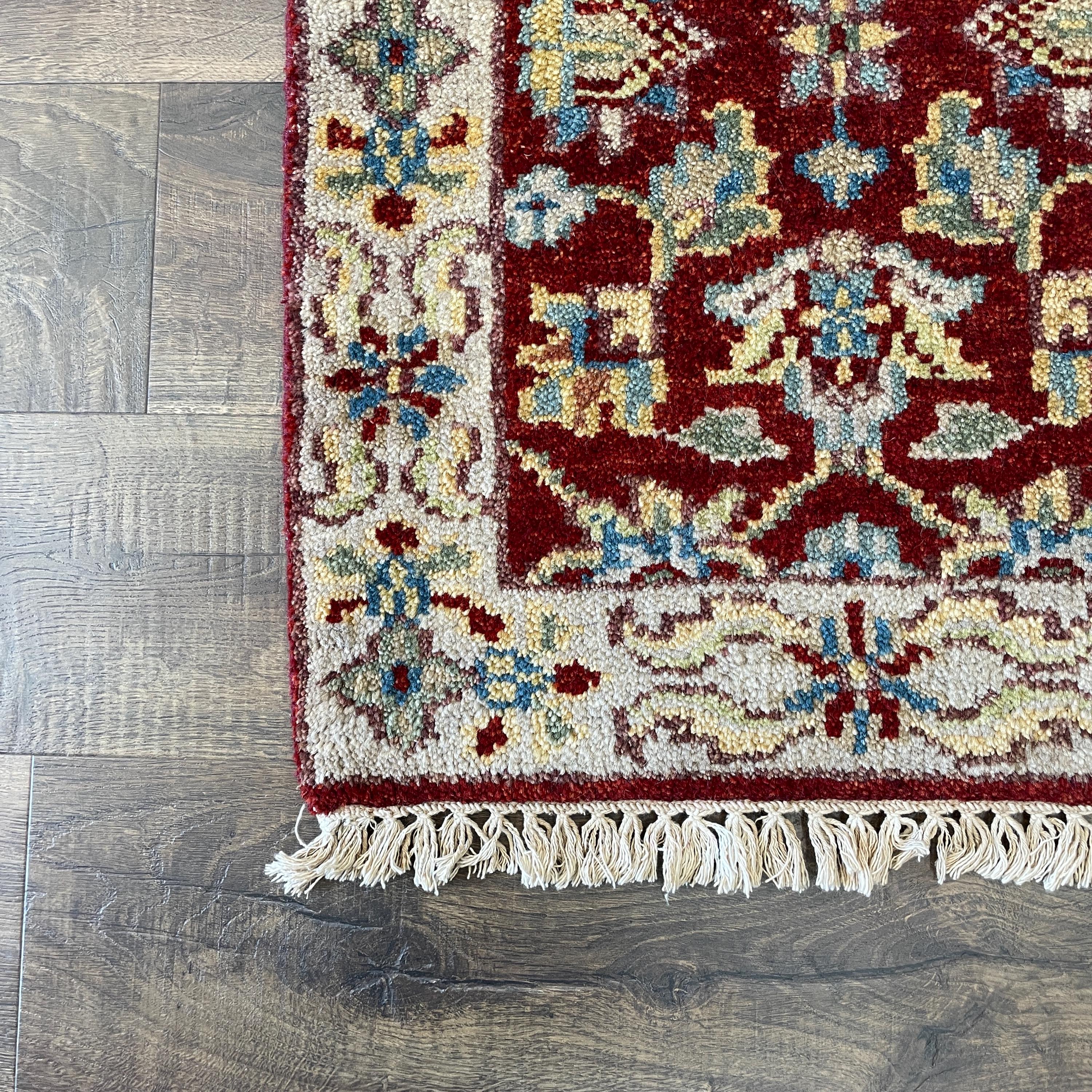 Handmade Wool Accent Rug 2'x3": Small Bohemian Entryway Rug