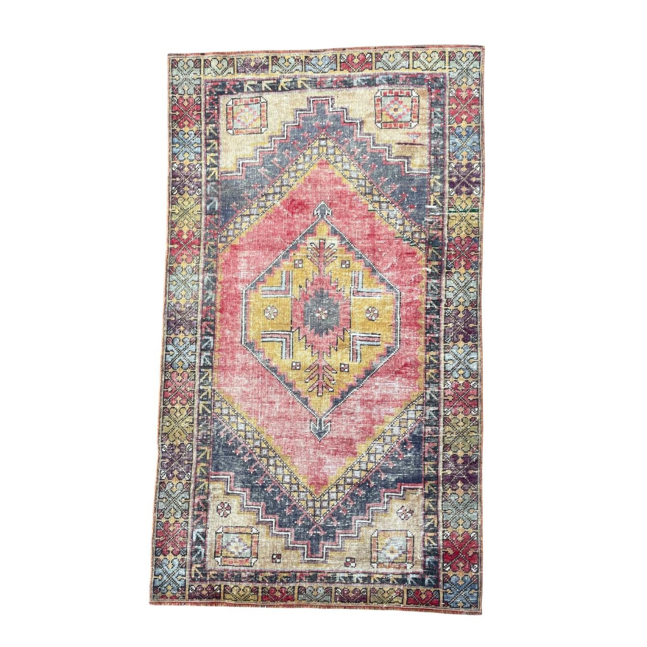 3'3"x5'8" Handmade Vintage Wool Rug