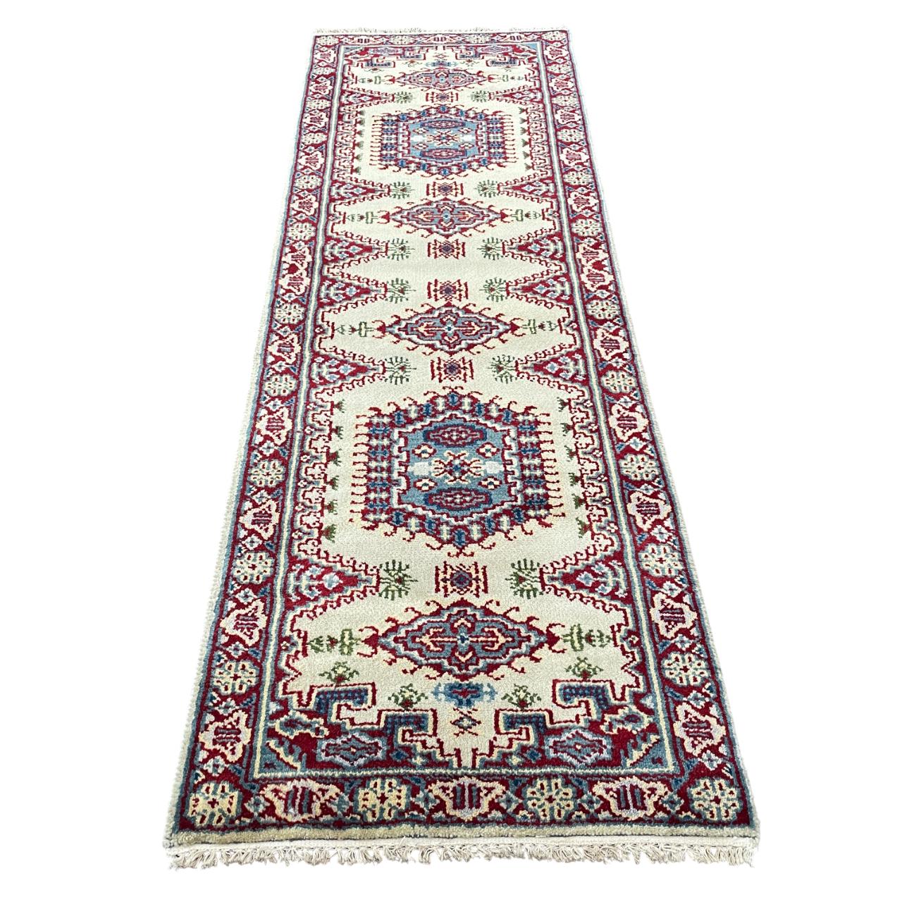 Handmade Wool Runner Rug: Vintage Turkish Hallway Rug (2'6" x 7'9")