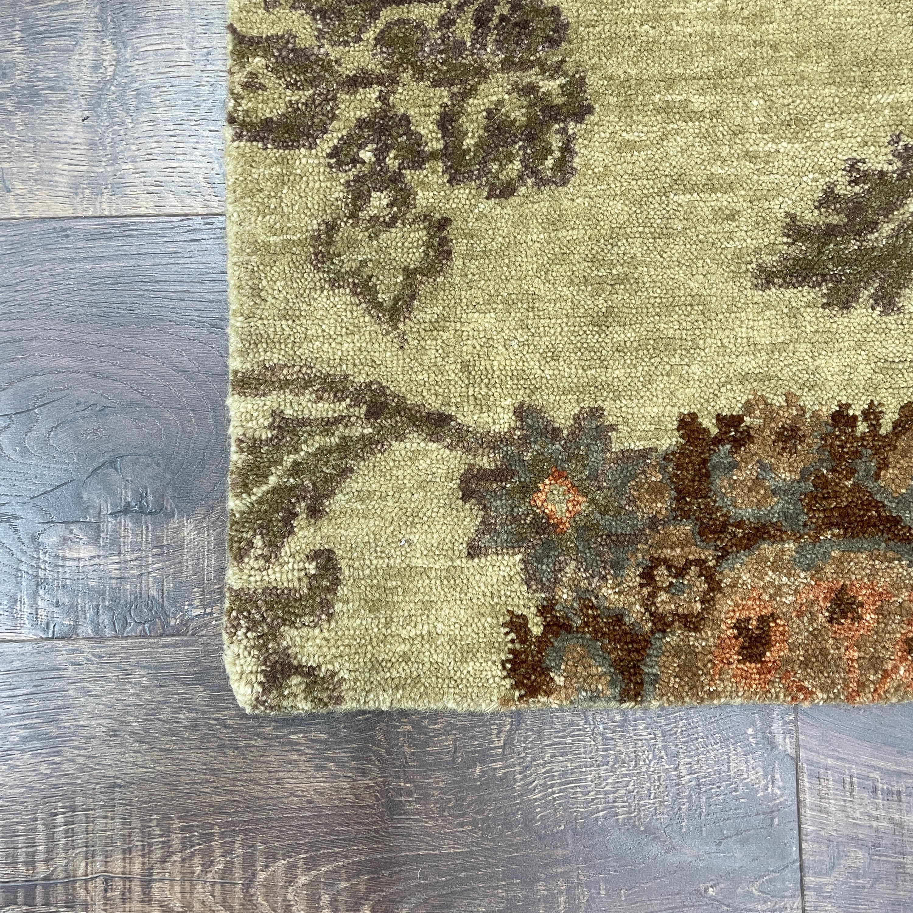 1'10" x 3' Handmade Turkish Wool Rug - Vintage Floral Area Rug | Soft Boho Carpet