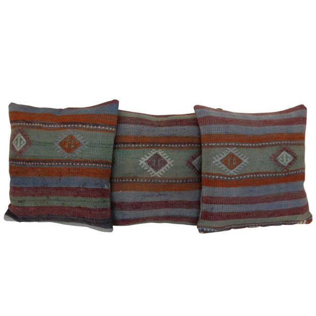 Antique-Kilim-Rug-Pillows-Set of 3 1