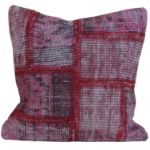 Handmade-Patchwork-Pink-Rug-Pillow 1