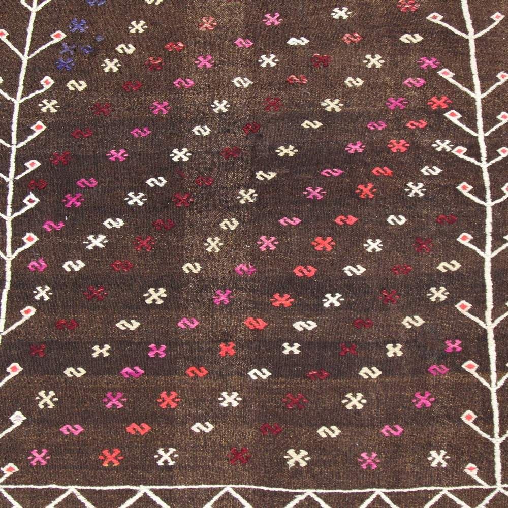 3'2'' x 3'10'' Minimalist Kilim Brown Rug ChicagoCozy Rugs Chicago