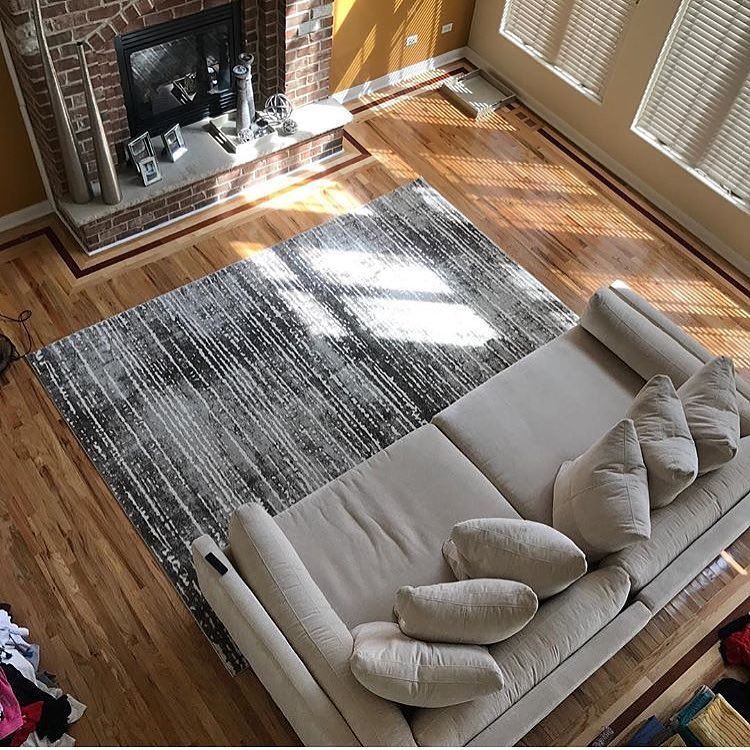 Brown Neutral Rug in Living Room by Cozy Rugs in Chicago