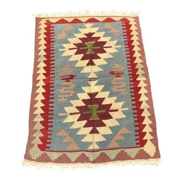 VE2259-Handmade Turkish Flat Woven Kilim Rug - 3'x4'