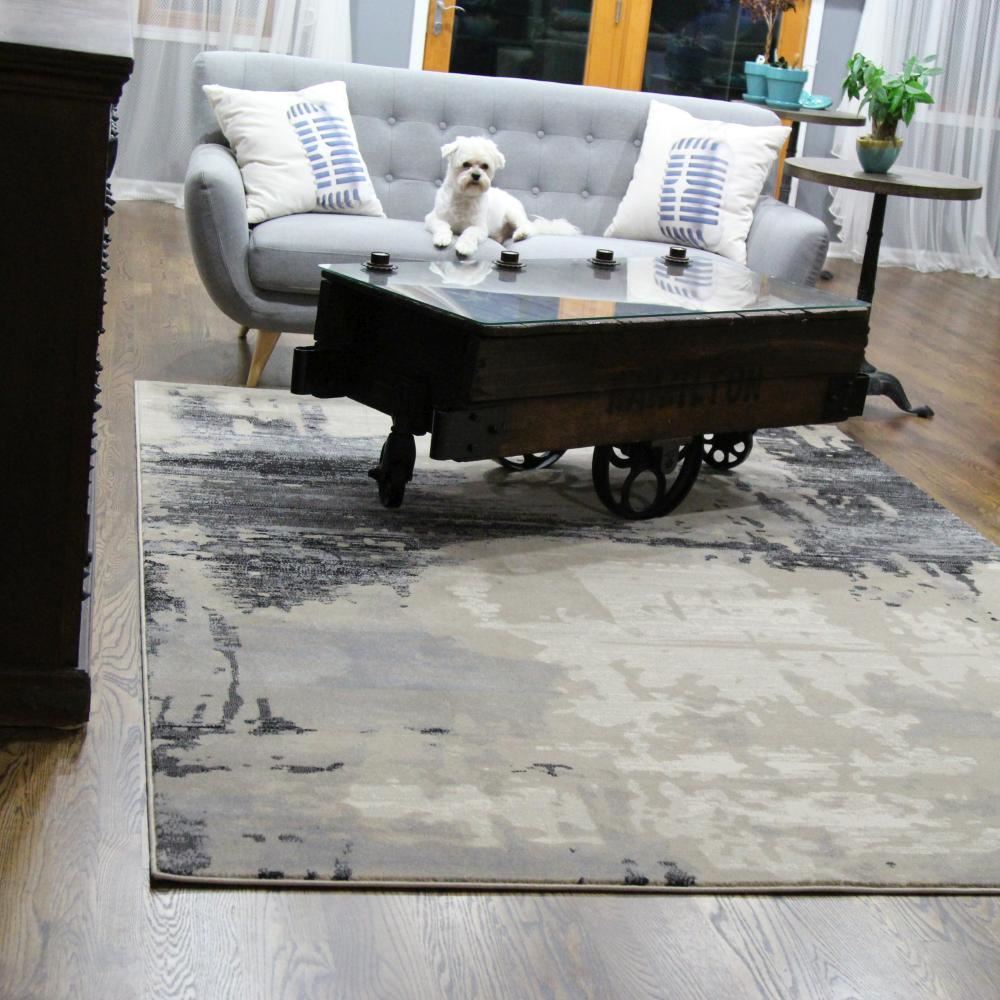 ABSTRACT AREA RUG BROWN BY COZY RUGS IN CHICAGO