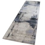 Abstract Area Rug Brown Runner - 10 ft long