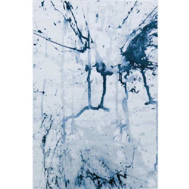 Picture of Brush Stroke Blue Abstract Rug