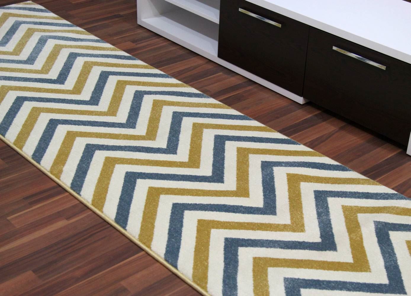 Chevron Blue & Yellow Rug ChicagoCozy Rugs Chicago