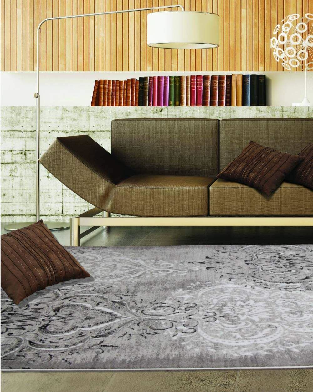 Damask Gray & White Rug ChicagoCozy Rugs Chicago