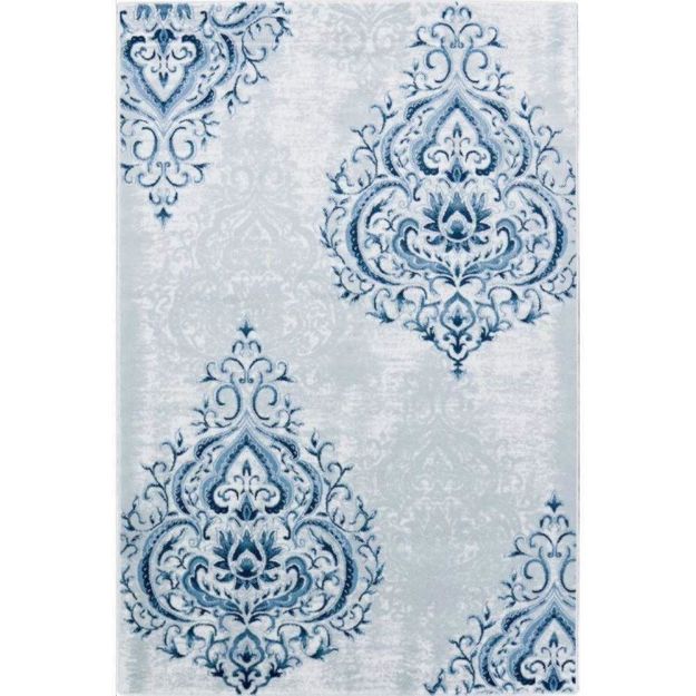 Picture of Damask Tonal Blue Rug