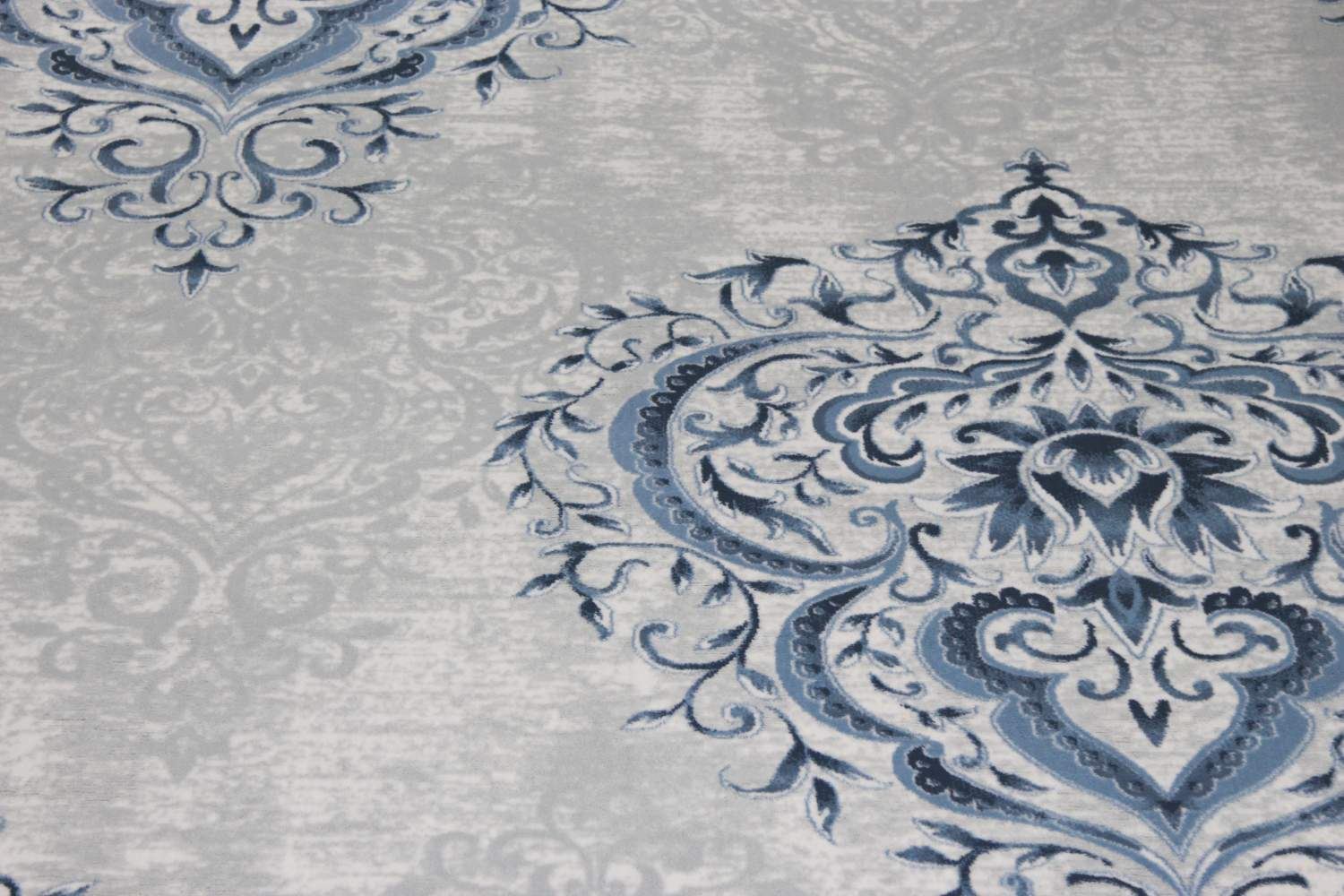 Damask Tonal Blue Rug ChicagoCozy Rugs Chicago
