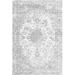 Picture of Distressed Medallion Rug Light Gray