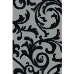 Floral-Vine-Patterned-Gray-Rug