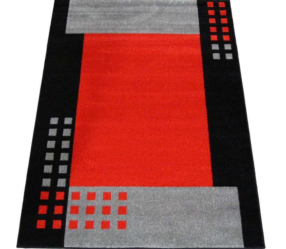 Geometric Red Rug with Border ChicagoCozy Rugs Chicago