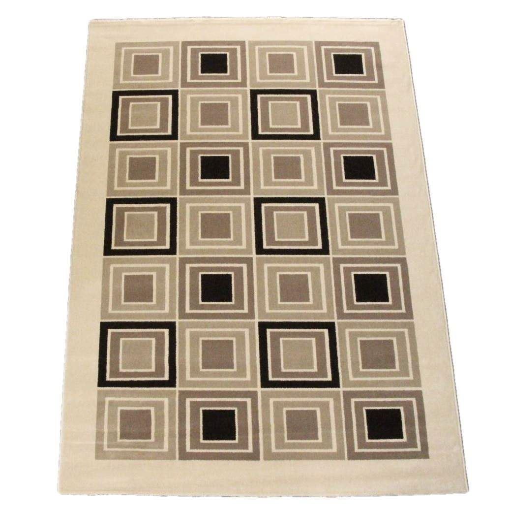 Geometric Squares Brown Rug ChicagoCozy Rugs Chicago