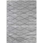 Soft Plush Gray Lattice Rug