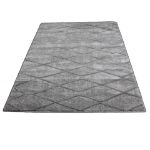 Soft Plush Gray Lattice Rug