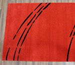 Picture of Solid Red Rug with Black Lines
