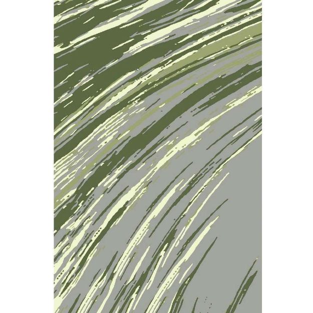 Striated-Stripes-Abstract-Rug-Green