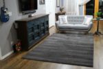 Subtle Striped Gray and Black Rug