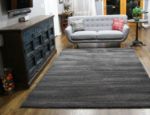 Subtle Striped Gray and Black Rug