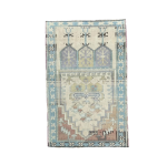 Picture of 3X5 Boho Chic Distressed Turkish Rug in Pastel Colors - Vintage Hand-Knotted Wool Rug for Home Décor Gift - 3'X4'10"