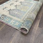 Picture of 3X5 Boho Chic Distressed Turkish Rug in Pastel Colors - Vintage Hand-Knotted Wool Rug for Home Décor Gift - 3'X4'10"