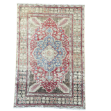 Picture of Handmade Wool Rug 4'x6" - Turkish Traditional Vintage Area Rug, Red and Blue, Eco-Friendly Home Decor